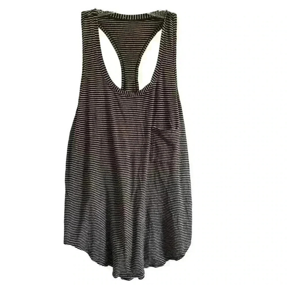 Lululemon Yogi Racerback Hyper Stripe Mauvelous Heathered Black Size M - Picture 4 of 11
